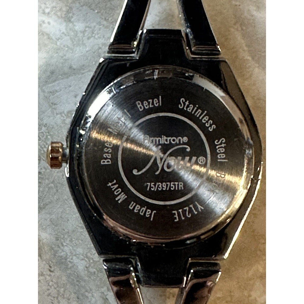 Armitron Now Women 75/3975TR New Battery Swarovski Crystal Rosegold/SilverTone A - Picture 4 of 7
